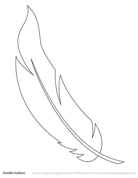 feather outline printable